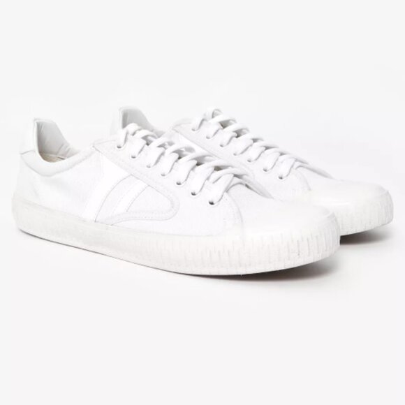 Céline Phoebe Philo Leather Trim Canvas Sneakers White 36 - Picture 1 of 10
